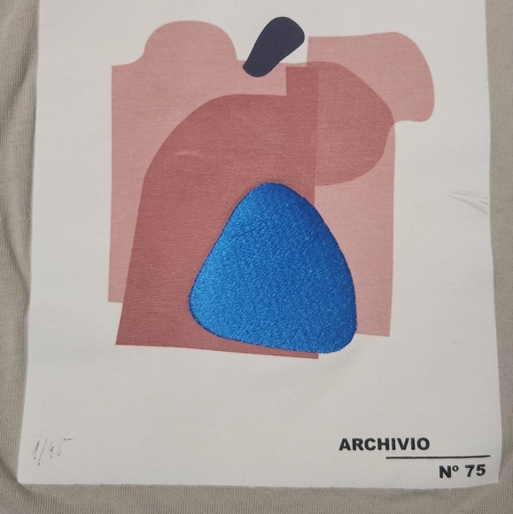 Zara tan T-Shirt Art 1/95 Archivio Abstract Print - Picture 4 of 5